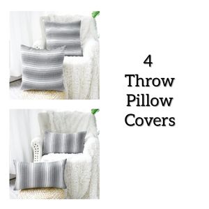 4 throw pillow covers